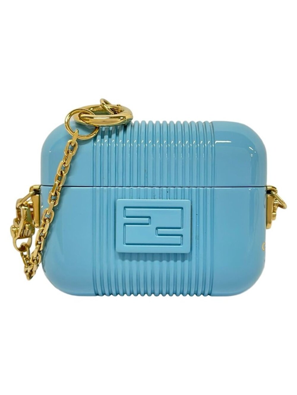 Fendi Case Light Blue Gold Airpods Chaos Collaboration Shoulder